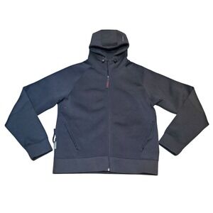 Schott NYC Mesh Tech Full-Zip Hoodie Black Mens Size Large Rare Technical